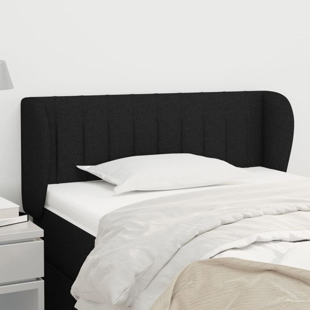 Vidaxl Čelo postele so záhybmi čierne 93x23x78/88 cm látka